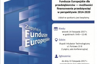 Zdjęcie do: Spotkanie informacyjne dot. możliwości finansowania przedsięwzięć przez przedsiębiorców.