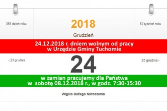 Zdjęcie do: Wigilia dniem wolnym od pracy w UG Tuchomie